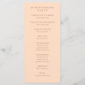 Glam Imitats Rose Gold auf Blush Pink Hochzeitspro Programm (Rückseite)