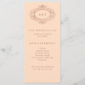 Glam Imitats Rose Gold auf Blush Pink Hochzeitspro Programm (Vorderseite)