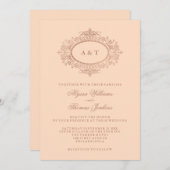 Glam Imitats Rose Gold auf Rosa Hochzeit Einladung (Vorne/Hinten)