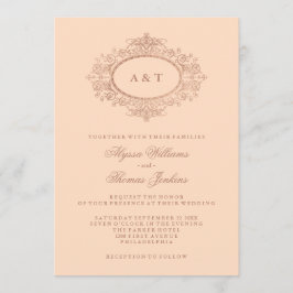Glam Imitats Rose Gold auf Rosa Hochzeit Einladung