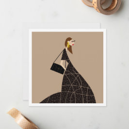 Glam in Black Fashion Art Card Miss Tina Mitteilungskarte