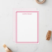 Glam Individuelle Name Pink Personalisiert Mitteilungskarte (Vorderseite/Rückseite Beispiel)