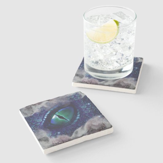 Glam Ink Gothic Steinuntersetzer (Seitenansicht)