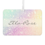 Glam Iridescent Glitzer Personalisiert farbig Autolufterfrischer (Rückseite)