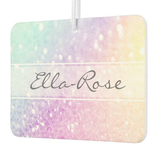 Glam Iridescent Glitzer Personalisiert farbig Autolufterfrischer (Links)