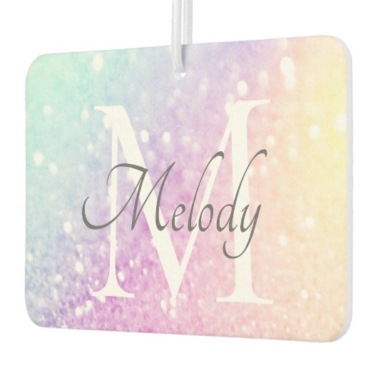 Glam Iridescent Glitzer Personalisiert farbig Autolufterfrischer (Links)