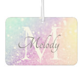 Glam Iridescent Glitzer Personalisiert farbig Autolufterfrischer (Vorderseite)
