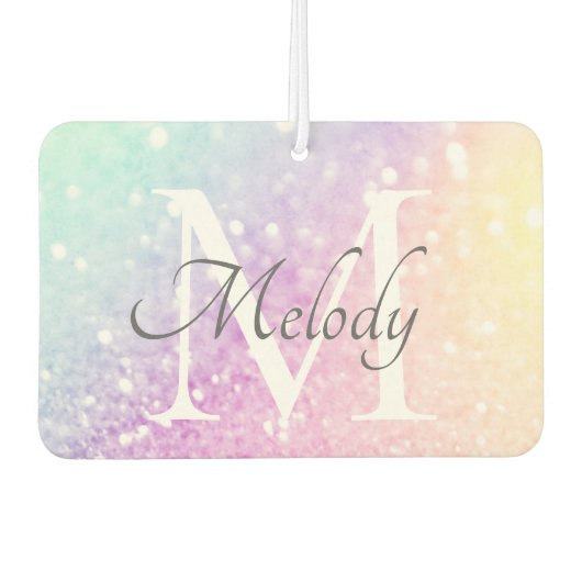 Glam Iridescent Glitzer Personalisiert farbig Autolufterfrischer (Vorderseite)