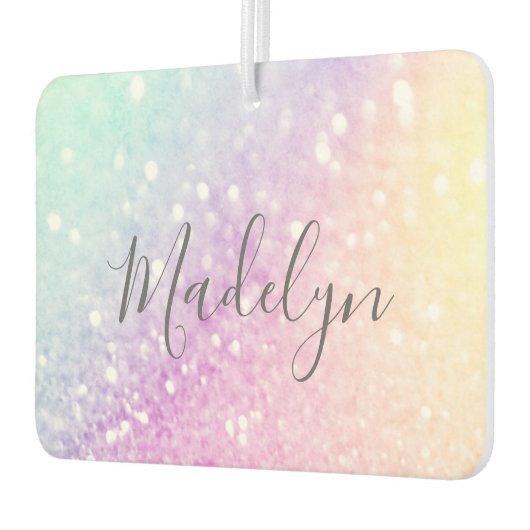 Glam Iridescent Glitzer Personalisiert farbig Autolufterfrischer (Links)