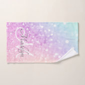 Glam Iridescent Glitzer Personalisiert farbig Handtuch (Handtuch)