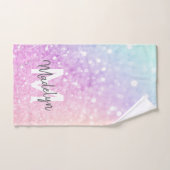 Glam Iridescent Glitzer Personalisiert farbig Handtuch (Handtuch)