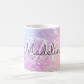 Glam Iridescent Glitzer Personalisiert farbig Kaffeetasse (Mittel)