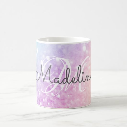 Glam Iridescent Glitzer Personalisiert farbig Kaffeetasse (Mittel)