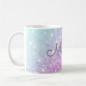 Glam Iridescent Glitzer Personalisiert farbig Kaffeetasse (Links)
