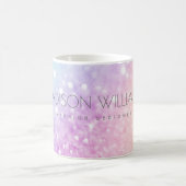 Glam Iridescent Glitzer Personalisiert farbig Kaffeetasse (Mittel)