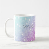 Glam Iridescent Glitzer Personalisiert farbig Kaffeetasse (Links)