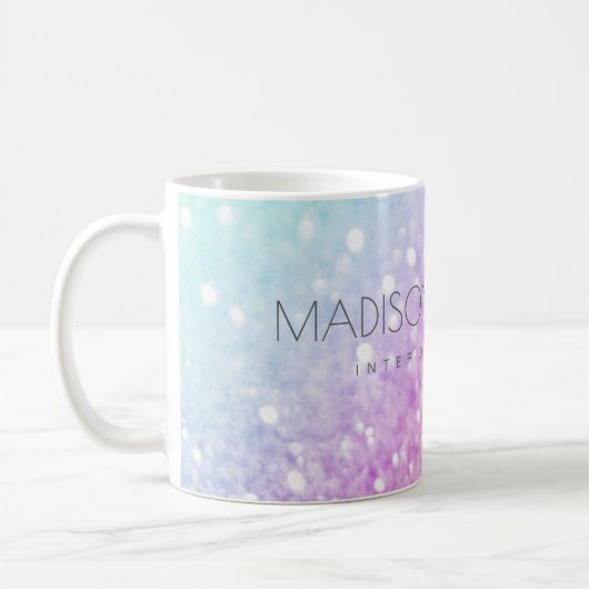Glam Iridescent Glitzer Personalisiert farbig Kaffeetasse (Links)