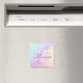 Glam Iridescent Glitzer Personalisiert farbig Magnet (In Situ (Geschirrspüler))