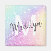 Glam Iridescent Glitzer Personalisiert farbig Magnet (Vorne)