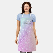 Glam Iridescent Glitzer Personalisiert farbig Schürze (Getragen)