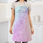 Glam Iridescent Glitzer Personalisiert farbig Schürze<br><div class="desc">Dieses farbenfrohe,  bunt gestylte Glitzer-Muster lässt sich einfach mit Ihrem individuelle Name und/oder Monogramm personalisieren.</div>