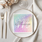 Glam Iridescent Glitzer Personalisiert farbig Serviette