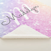 Glam Iridescent Glitzer Personalisiert farbig Sherpadecke (3/4)