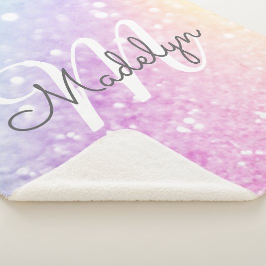 Glam Iridescent Glitzer Personalisiert farbig Sherpadecke (3/4)