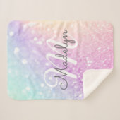 Glam Iridescent Glitzer Personalisiert farbig Sherpadecke (Vorderseite (Horizontal))