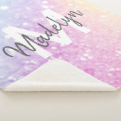 Glam Iridescent Glitzer Personalisiert farbig Sherpadecke (3/4)