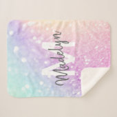 Glam Iridescent Glitzer Personalisiert farbig Sherpadecke (Vorderseite (Horizontal))