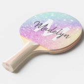 Glam Iridescent Glitzer Personalisiert farbig Tischtennis Schläger (Vorderseite)