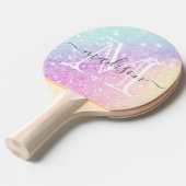 Glam Iridescent Glitzer Personalisiert farbig Tischtennis Schläger (Vorderseite)