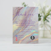 Glam Iridescent Luxury Style Dankeskarte (Stehend Vorderseite)