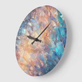 Glam Iridescent Opal Gemstone Elements Große Wanduhr (Winkel)
