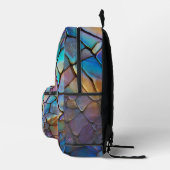 Glam Iridescent Opal Gemstone Hartglas Bedruckter Rucksack (Rechts)