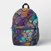 Glam Iridescent Opal Gemstone Hartglas Bedruckter Rucksack (Vorderseite)