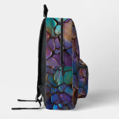 Glam Iridescent Opal Gemstone Hartglas Bedruckter Rucksack (Links)