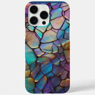 Glam Iridescent Opal Gemstone Hartglas iPhone 16 Pro Max Hülle