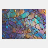 Glam Iridescent Opal Gemstone Hartglas Geschenkpapier Set (Vorderseite 3)