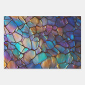 Glam Iridescent Opal Gemstone Hartglas Geschenkpapier Set (Vorderseite 2)
