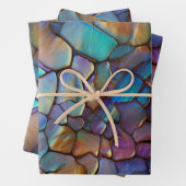 Glam Iridescent Opal Gemstone Hartglas Geschenkpapier Set (Beispiel)