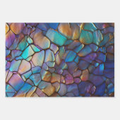 Glam Iridescent Opal Gemstone Hartglas Geschenkpapier Set (Vorderseite)