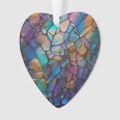 Glam Iridescent Opal Gemstone Hartglas Ornament (Vorderseite)