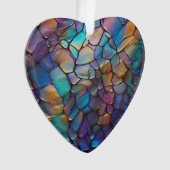Glam Iridescent Opal Gemstone Hartglas Ornament (Vorderseite)