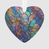 Glam Iridescent Opal Gemstone Hartglas Ornament (Rückseite)