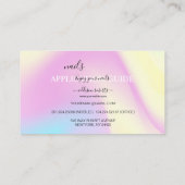 Glam Iridescent Sparkails Application Guide Visitenkarte (Rückseite)