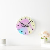 Glam Iridescent Sparkle Holographic Runde Wanduhr (Zuhause)