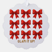 Glam It Up - Bold Bow Muster Energy ✨ Ornament Karte (Rückseite)