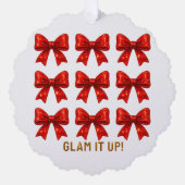 Glam It Up - Bold Bow Muster Energy ✨ Ornament Karte (Vorderseite)
